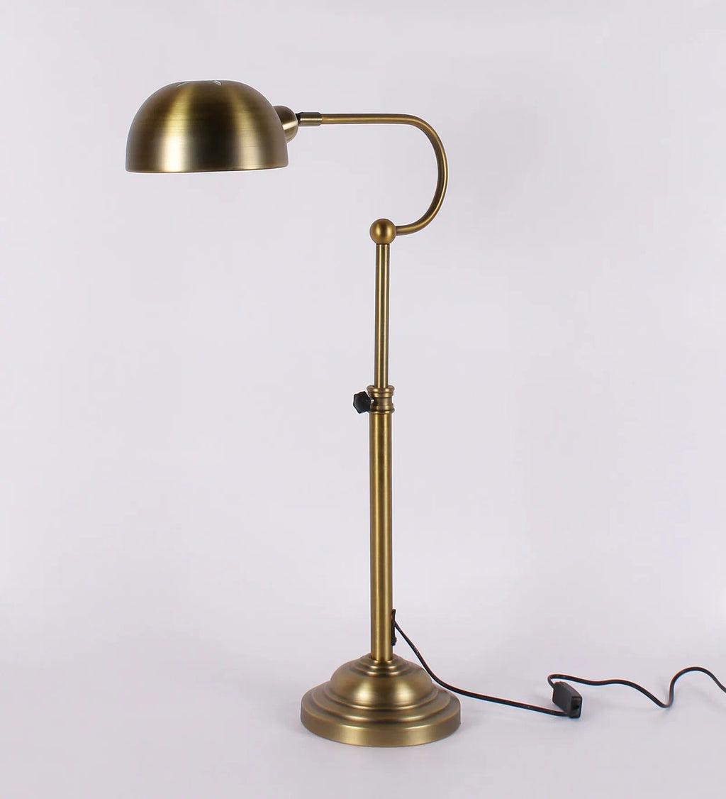 Antique Brass Study Lamp – Premium Metal Desk Lamp for Home, Office & Luxury Interiors